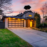 Modern Austin home exterior at dusk