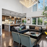 Open living and dining area