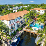Waterfront townhomes from above